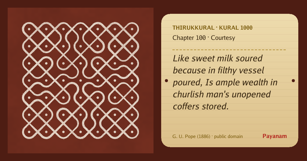 Share image: a rice-flour kolam beside the kural in English