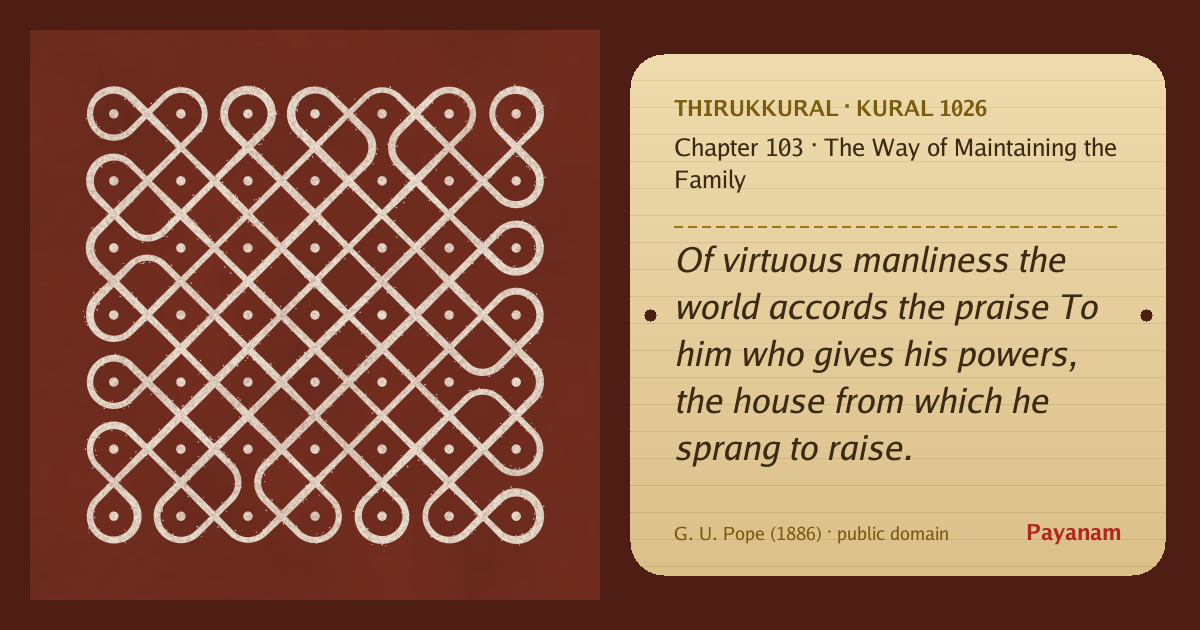 Share image: a rice-flour kolam beside the kural in English