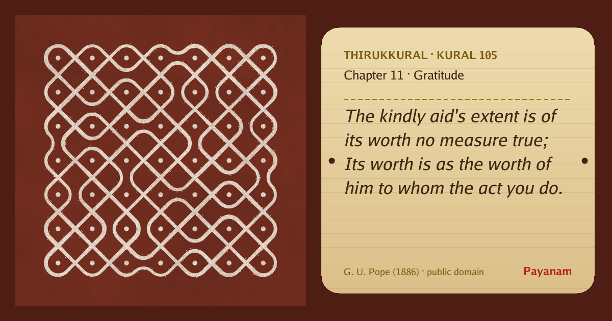 Share image: a rice-flour kolam beside the kural in English