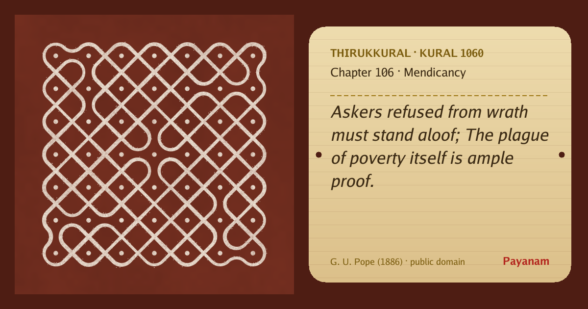 Share image: a rice-flour kolam beside the kural in English