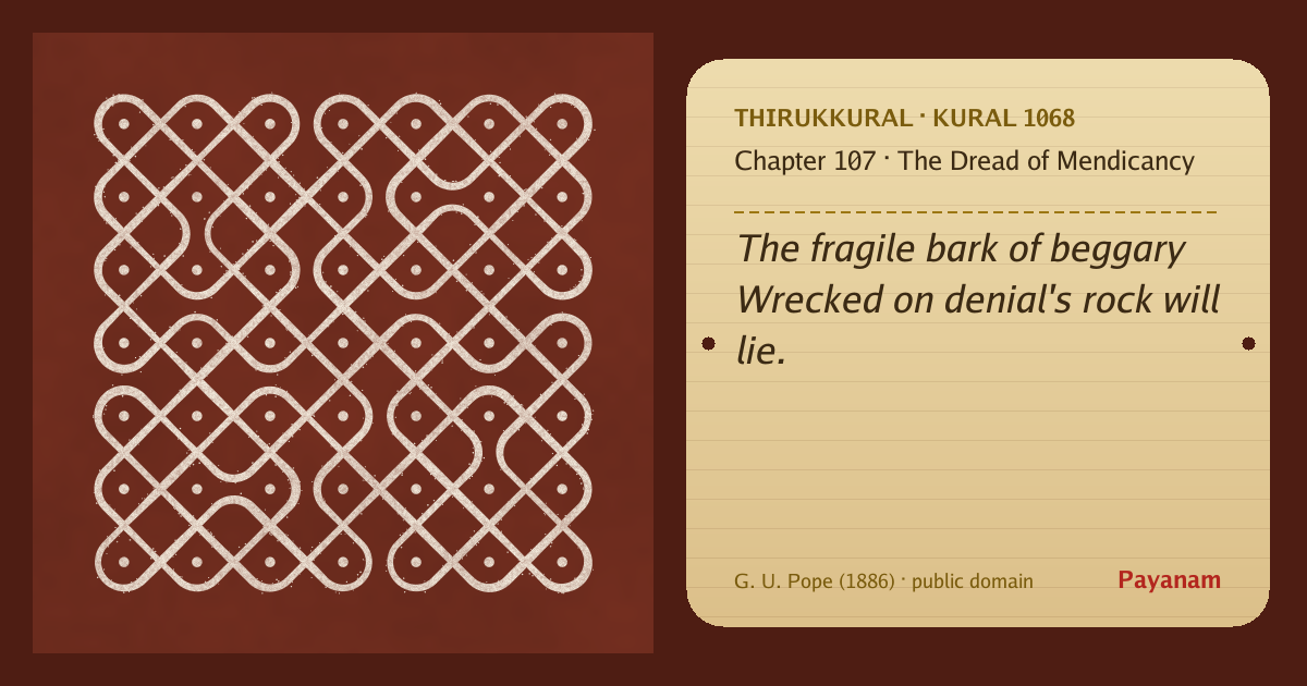 Share image: a rice-flour kolam beside the kural in English
