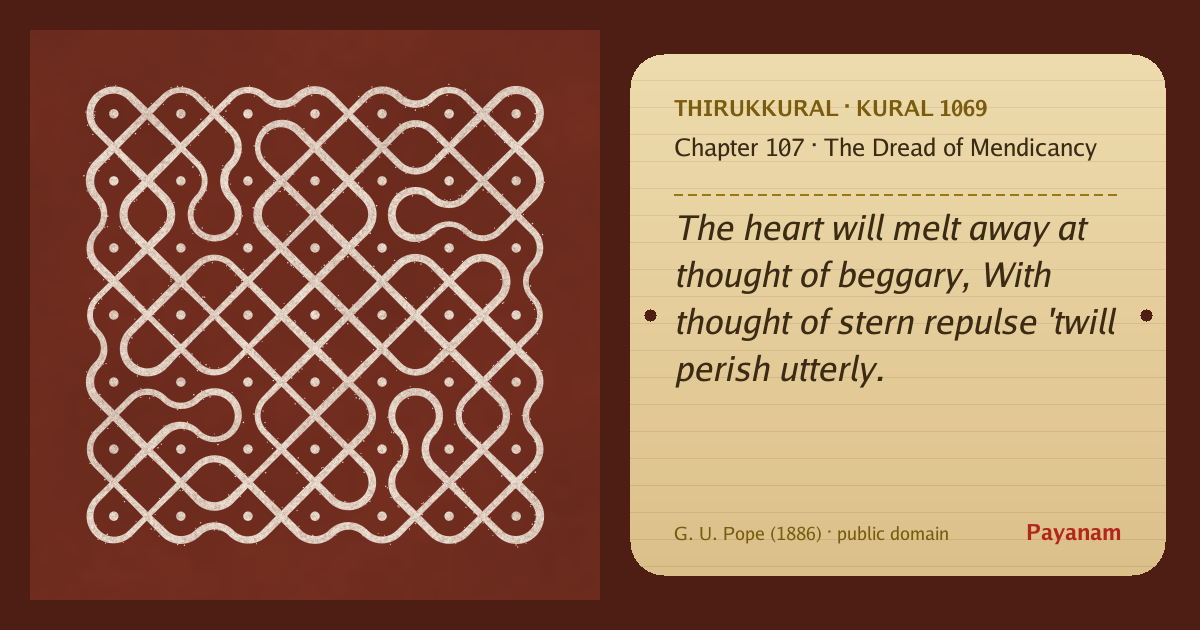 Share image: a rice-flour kolam beside the kural in English