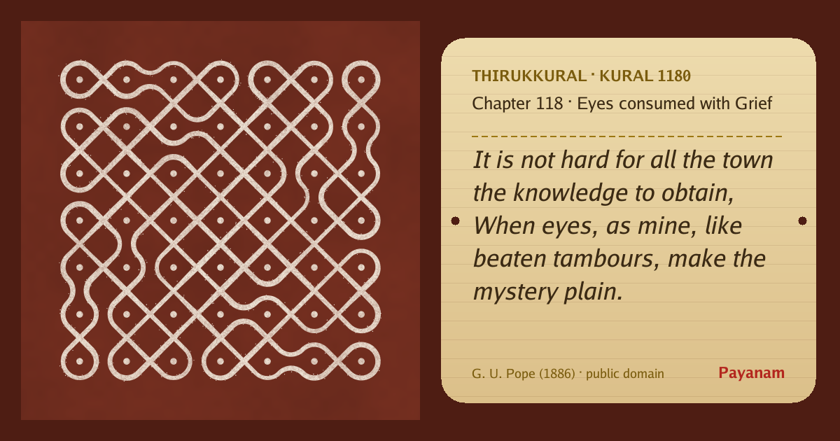 Share image: a rice-flour kolam beside the kural in English