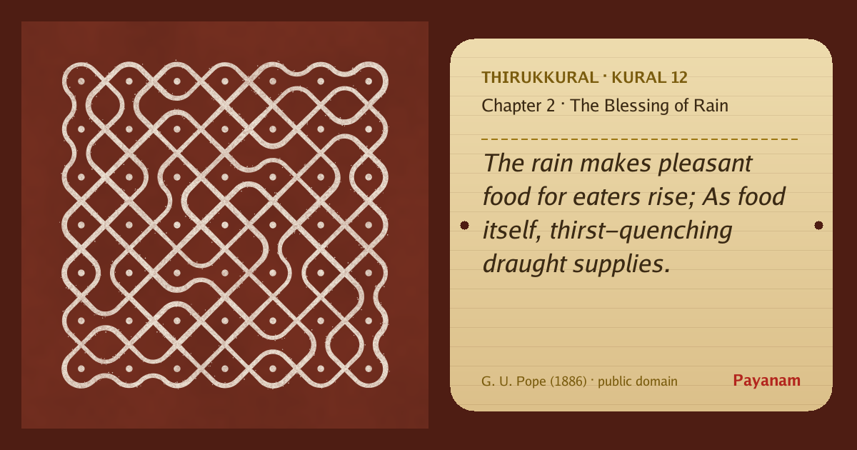 Share image: a rice-flour kolam beside the kural in English