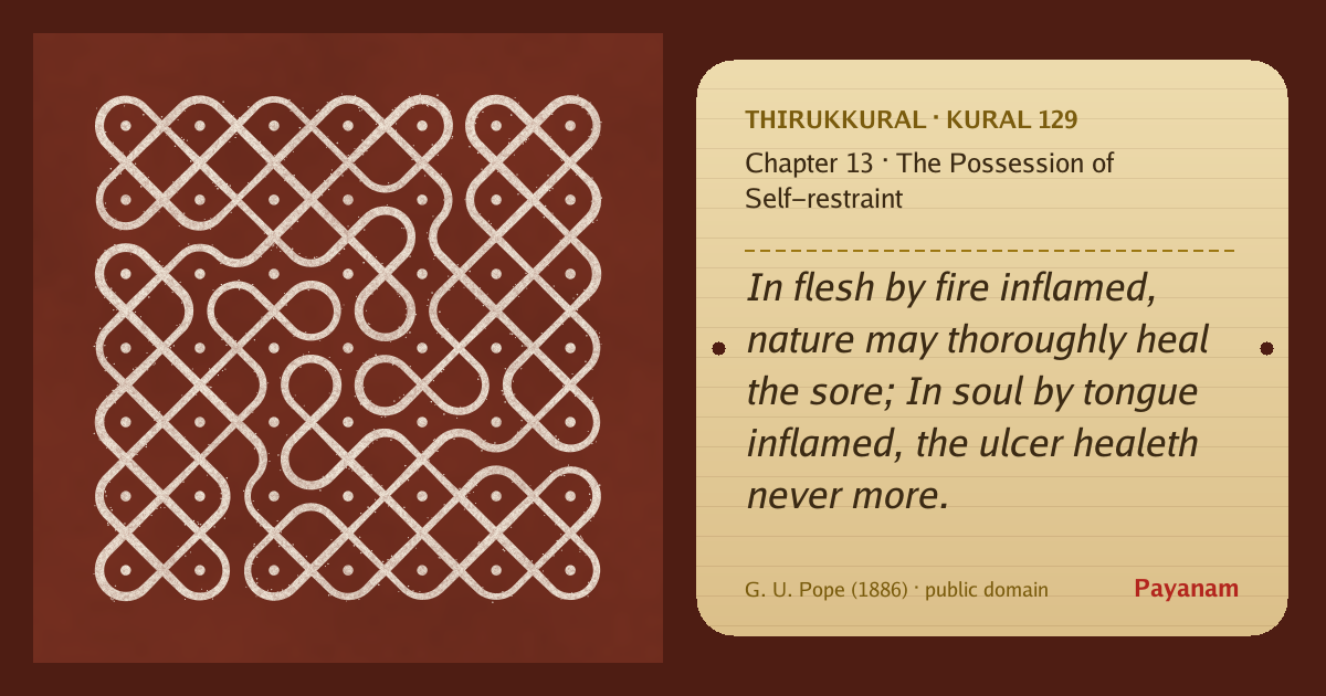 Share image: a rice-flour kolam beside the kural in English