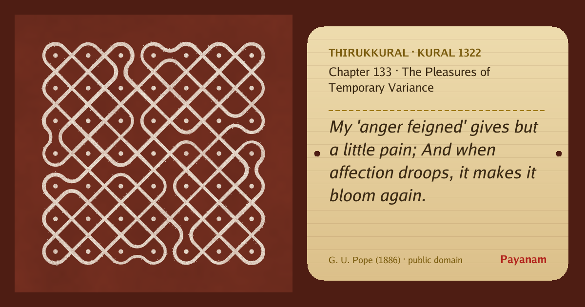 Share image: a rice-flour kolam beside the kural in English