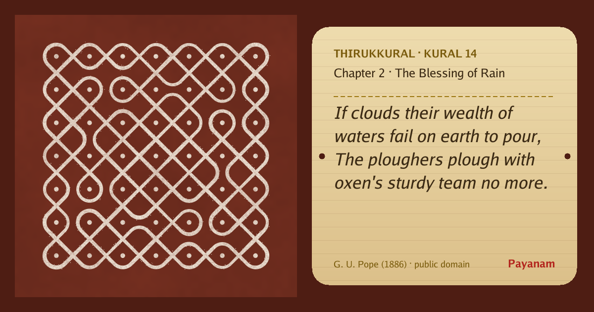 Share image: a rice-flour kolam beside the kural in English