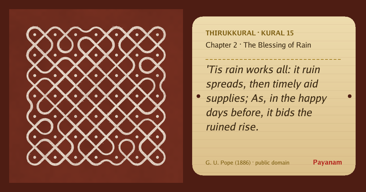 Share image: a rice-flour kolam beside the kural in English