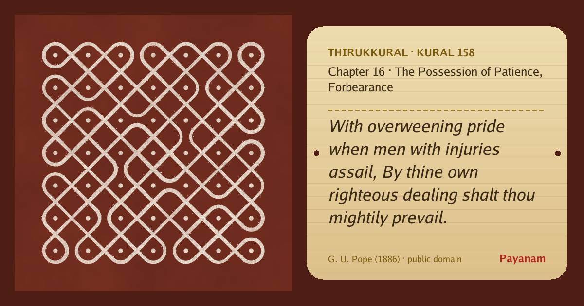 Share image: a rice-flour kolam beside the kural in English