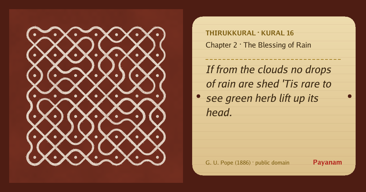 Share image: a rice-flour kolam beside the kural in English