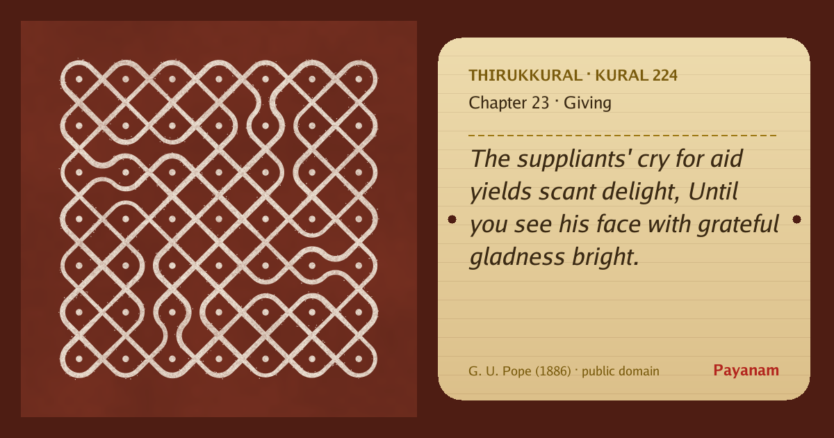 Share image: a rice-flour kolam beside the kural in English