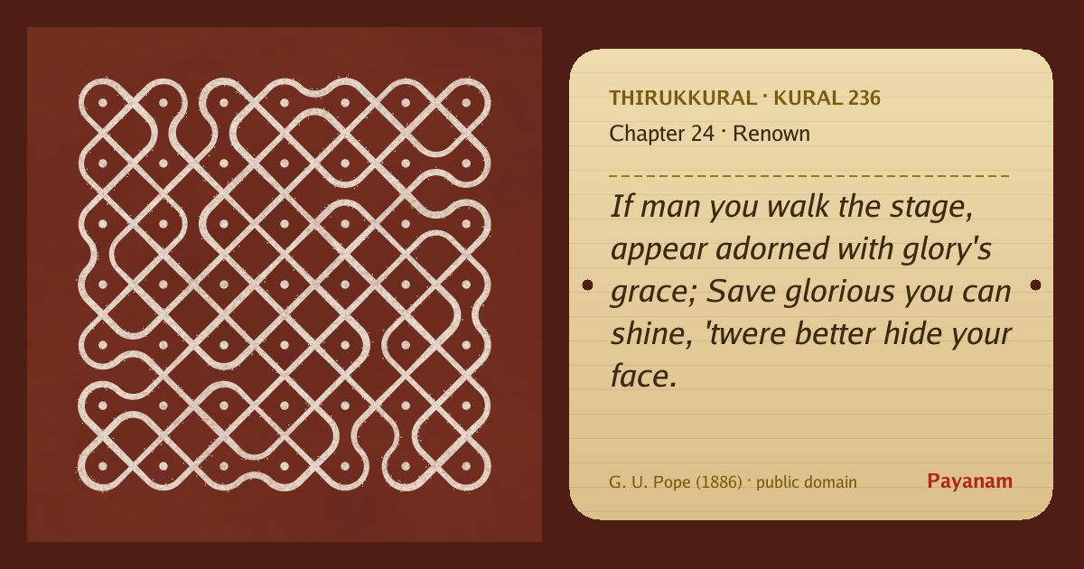 Share image: a rice-flour kolam beside the kural in English