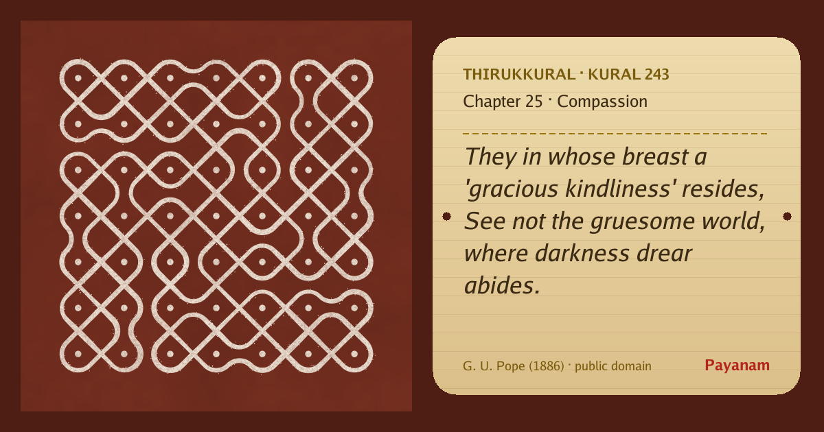 Share image: a rice-flour kolam beside the kural in English