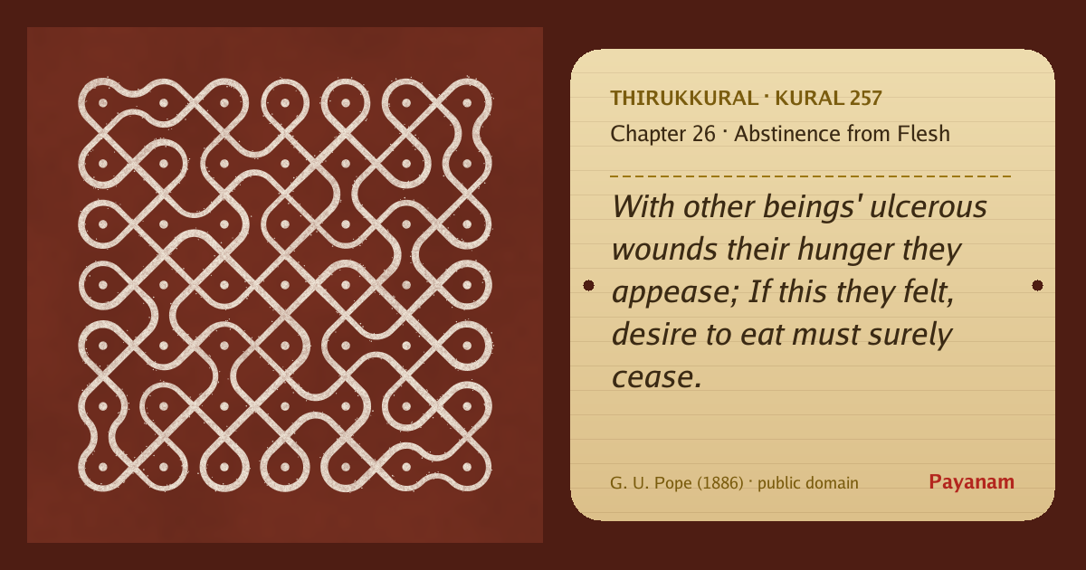 Share image: a rice-flour kolam beside the kural in English