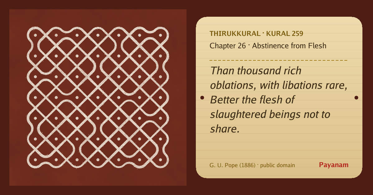 Share image: a rice-flour kolam beside the kural in English