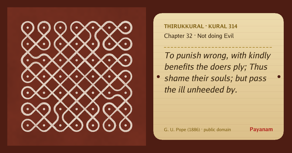 Share image: a rice-flour kolam beside the kural in English