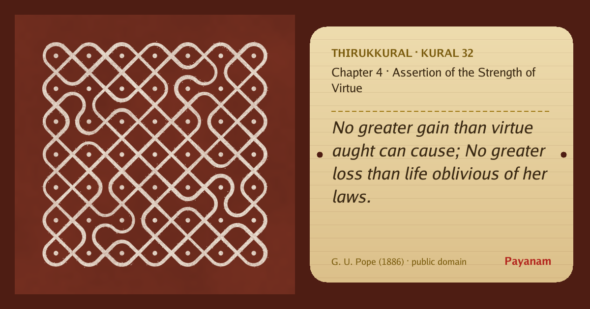 Share image: a rice-flour kolam beside the kural in English