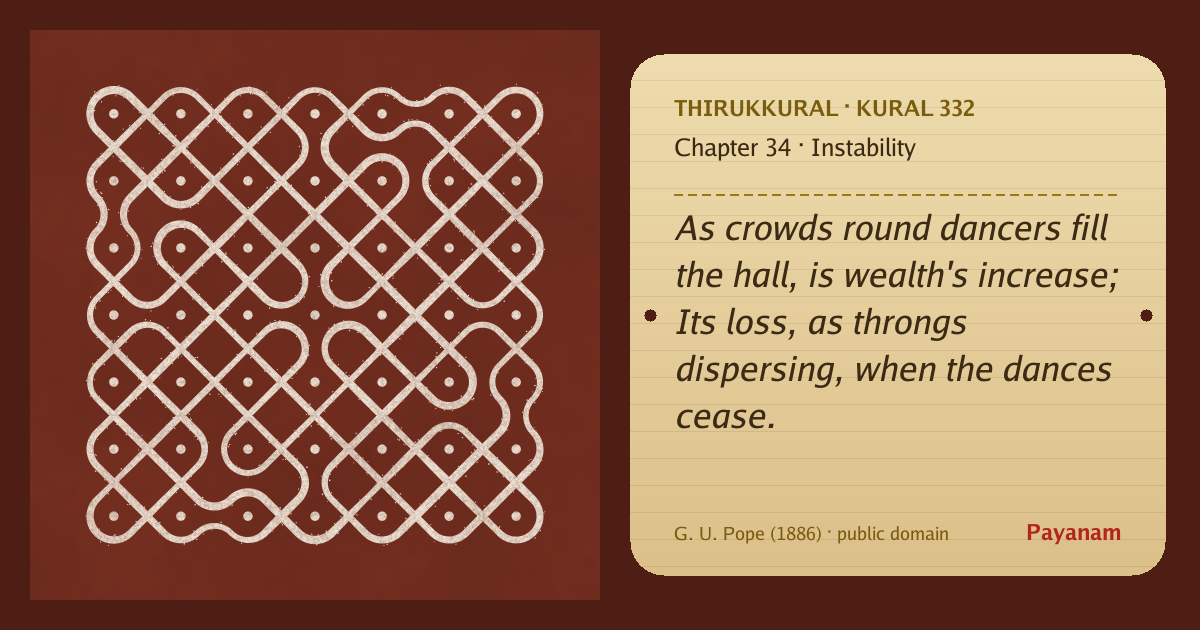 Share image: a rice-flour kolam beside the kural in English