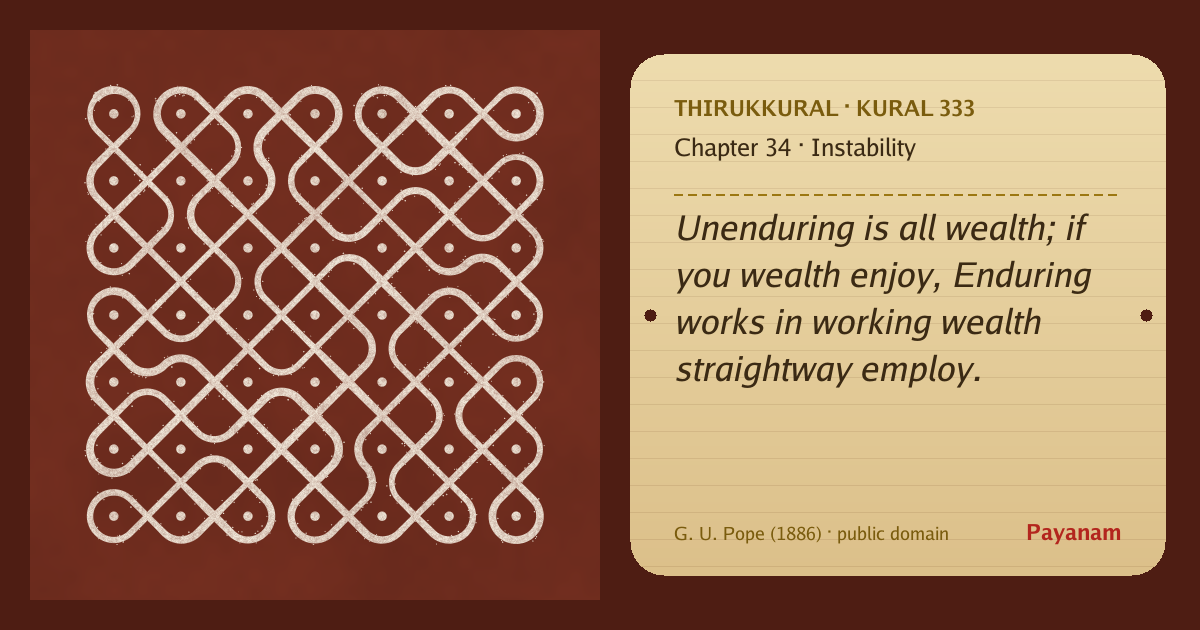 Share image: a rice-flour kolam beside the kural in English