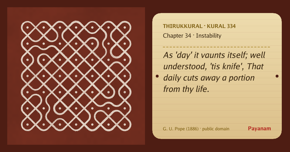Share image: a rice-flour kolam beside the kural in English