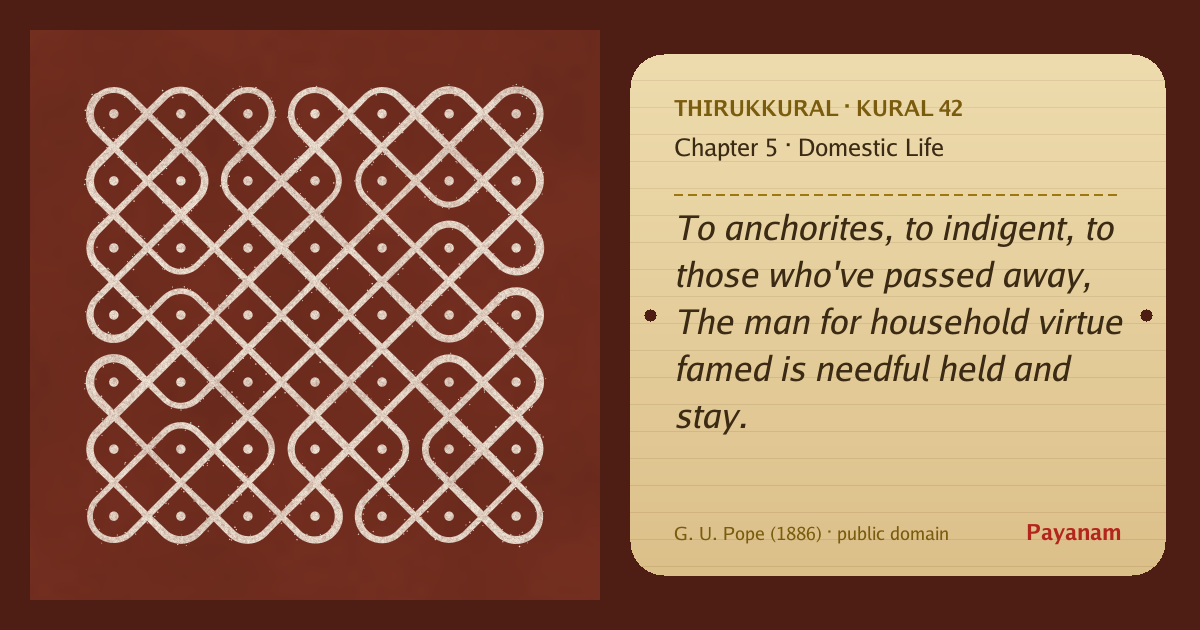 Share image: a rice-flour kolam beside the kural in English