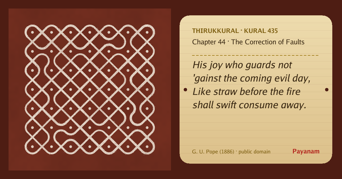 Share image: a rice-flour kolam beside the kural in English
