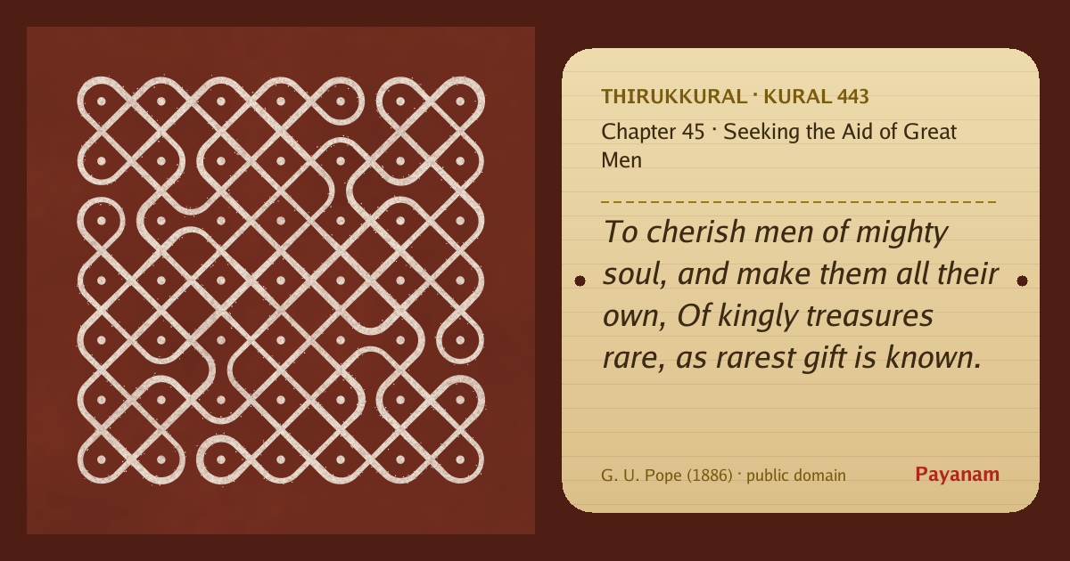 Share image: a rice-flour kolam beside the kural in English