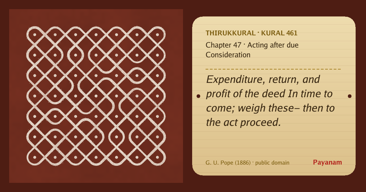 Share image: a rice-flour kolam beside the kural in English