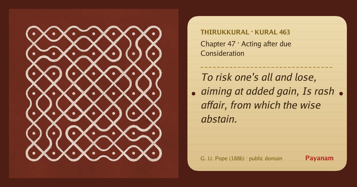 Share image: a rice-flour kolam beside the kural in English