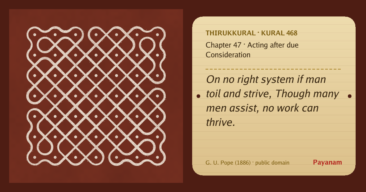 Share image: a rice-flour kolam beside the kural in English