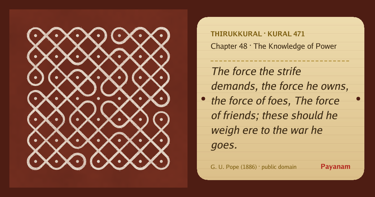 Share image: a rice-flour kolam beside the kural in English
