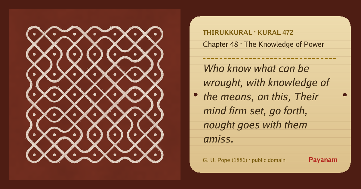 Share image: a rice-flour kolam beside the kural in English