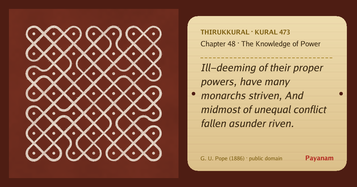 Share image: a rice-flour kolam beside the kural in English
