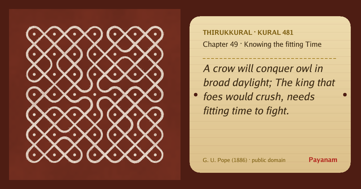 Share image: a rice-flour kolam beside the kural in English