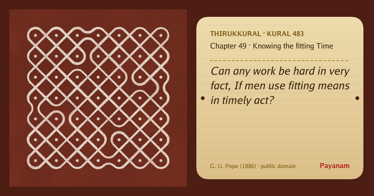 Share image: a rice-flour kolam beside the kural in English
