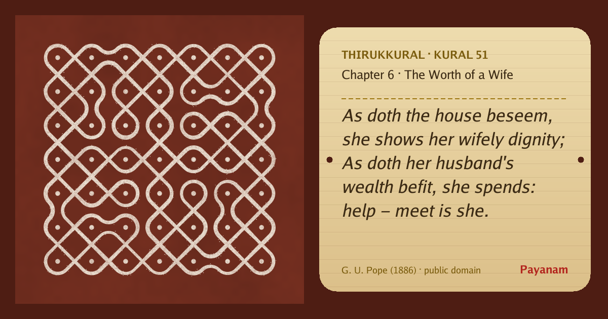 Share image: a rice-flour kolam beside the kural in English