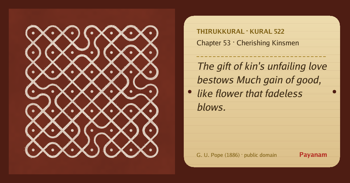 Share image: a rice-flour kolam beside the kural in English