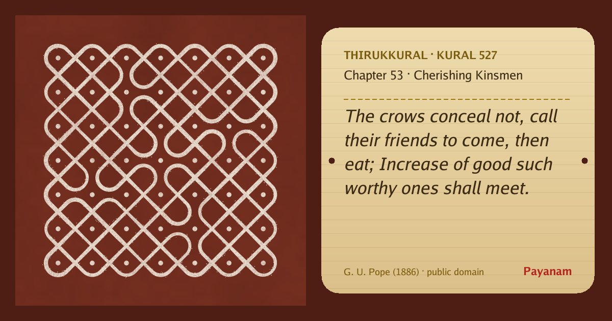 Share image: a rice-flour kolam beside the kural in English