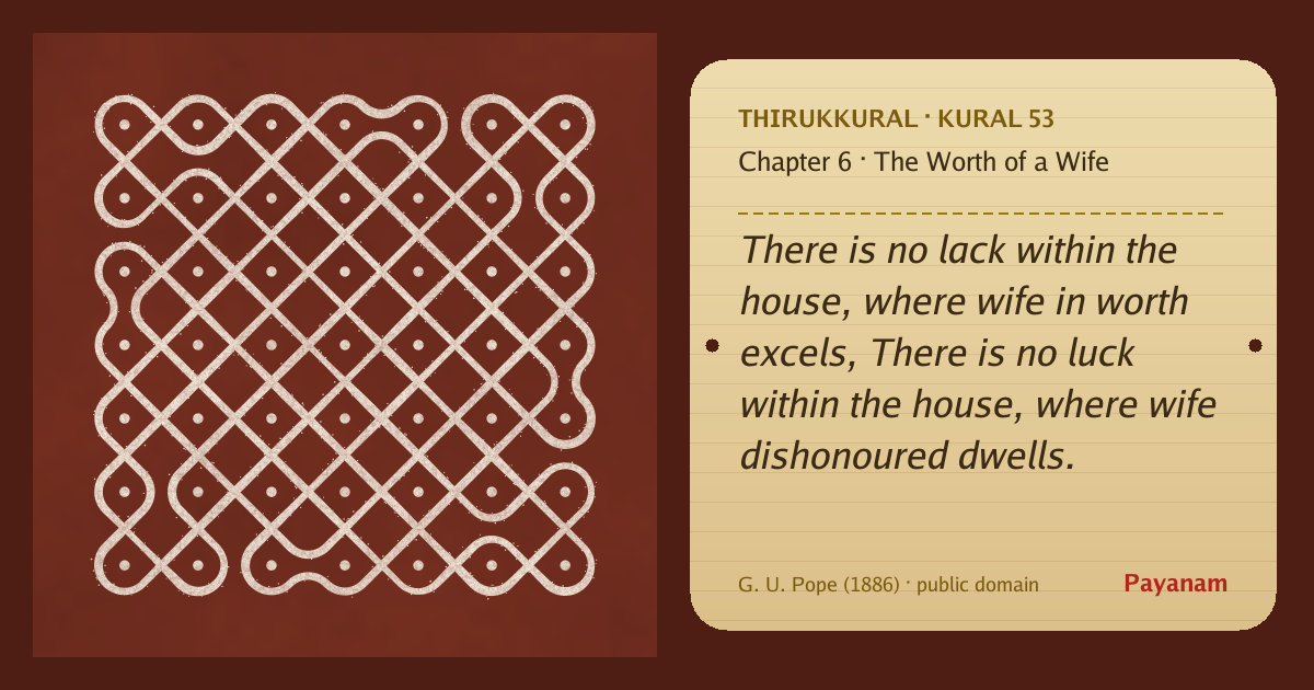 Share image: a rice-flour kolam beside the kural in English