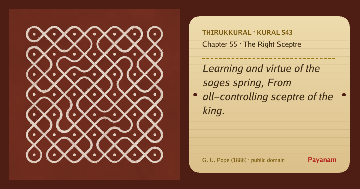 Share image: a rice-flour kolam beside the kural in English
