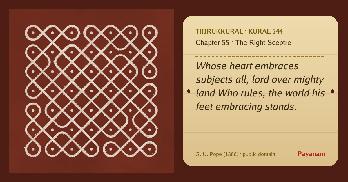 Share image: a rice-flour kolam beside the kural in English