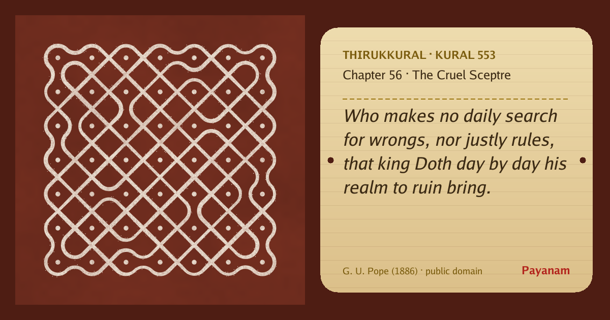 Share image: a rice-flour kolam beside the kural in English