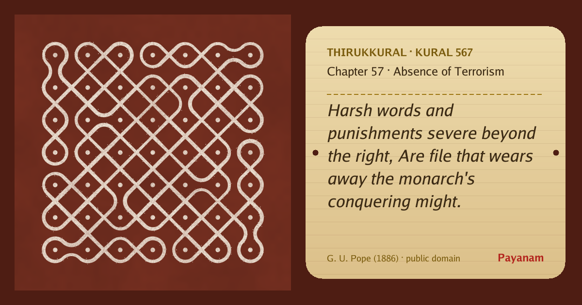 Share image: a rice-flour kolam beside the kural in English