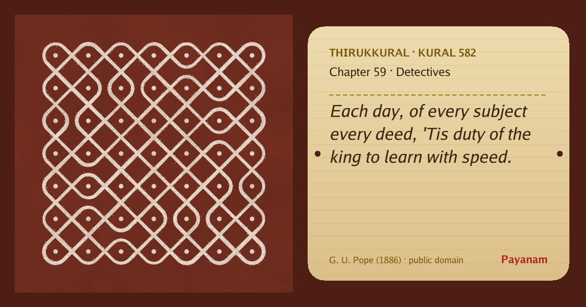 Share image: a rice-flour kolam beside the kural in English