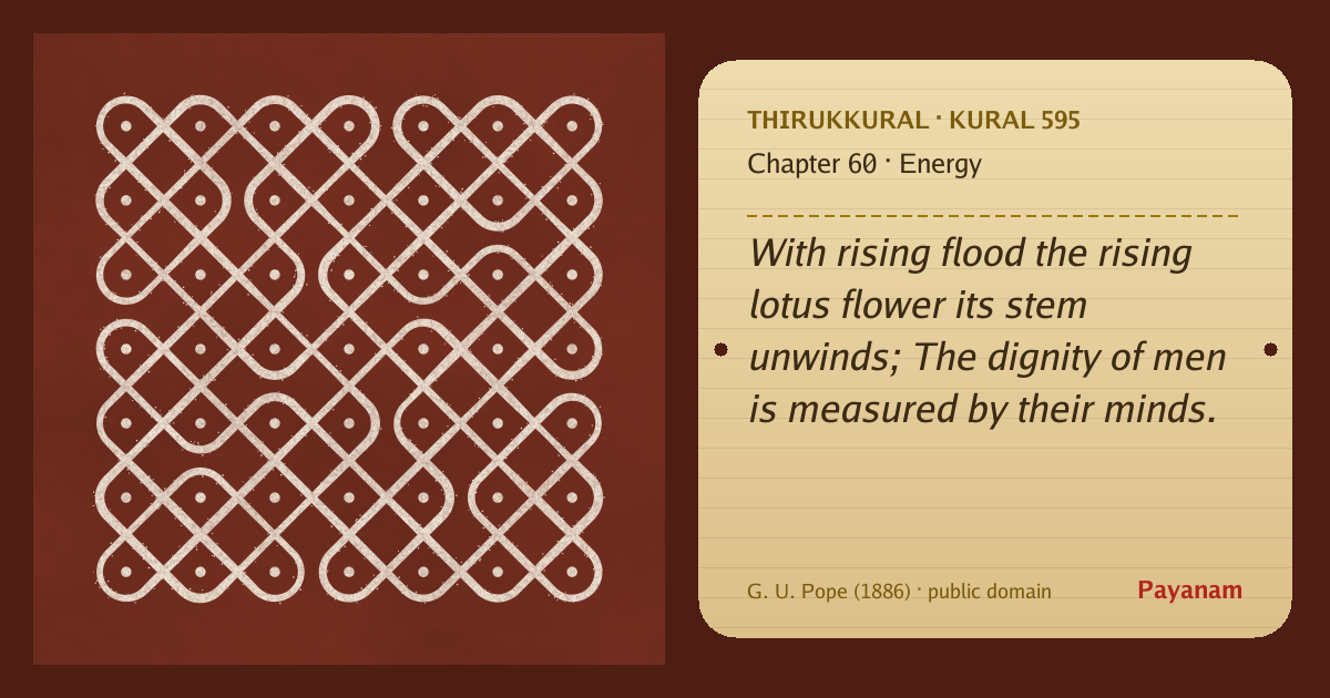Share image: a rice-flour kolam beside the kural in English