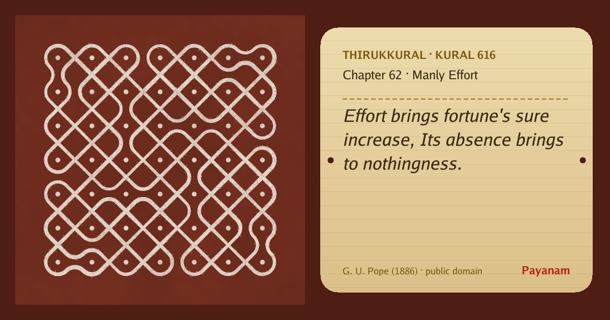 Share image: a rice-flour kolam beside the kural in English