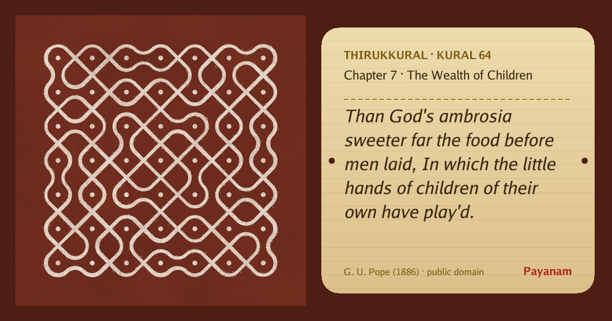 Share image: a rice-flour kolam beside the kural in English