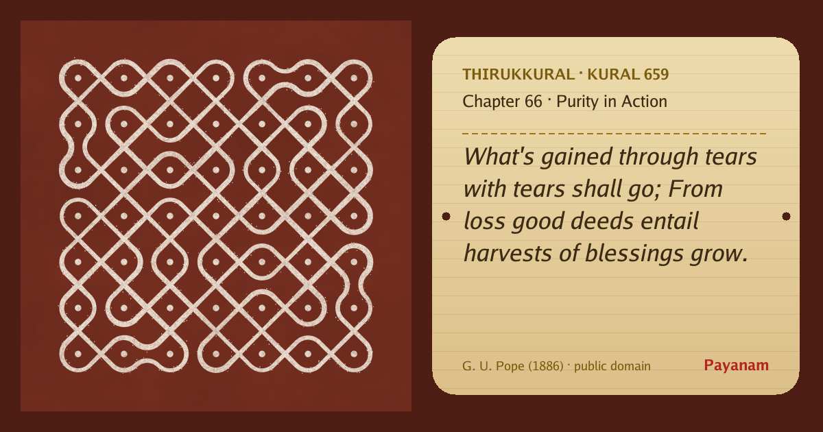 Share image: a rice-flour kolam beside the kural in English