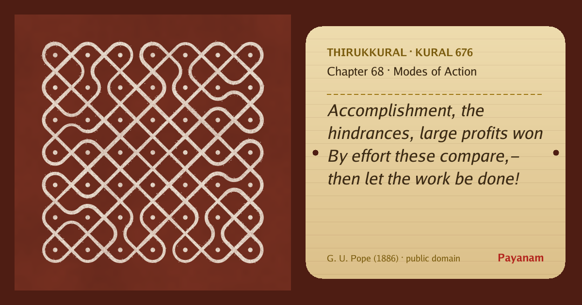 Share image: a rice-flour kolam beside the kural in English