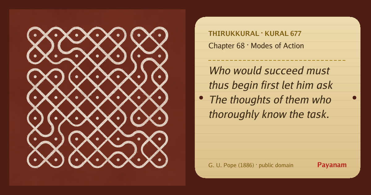 Share image: a rice-flour kolam beside the kural in English